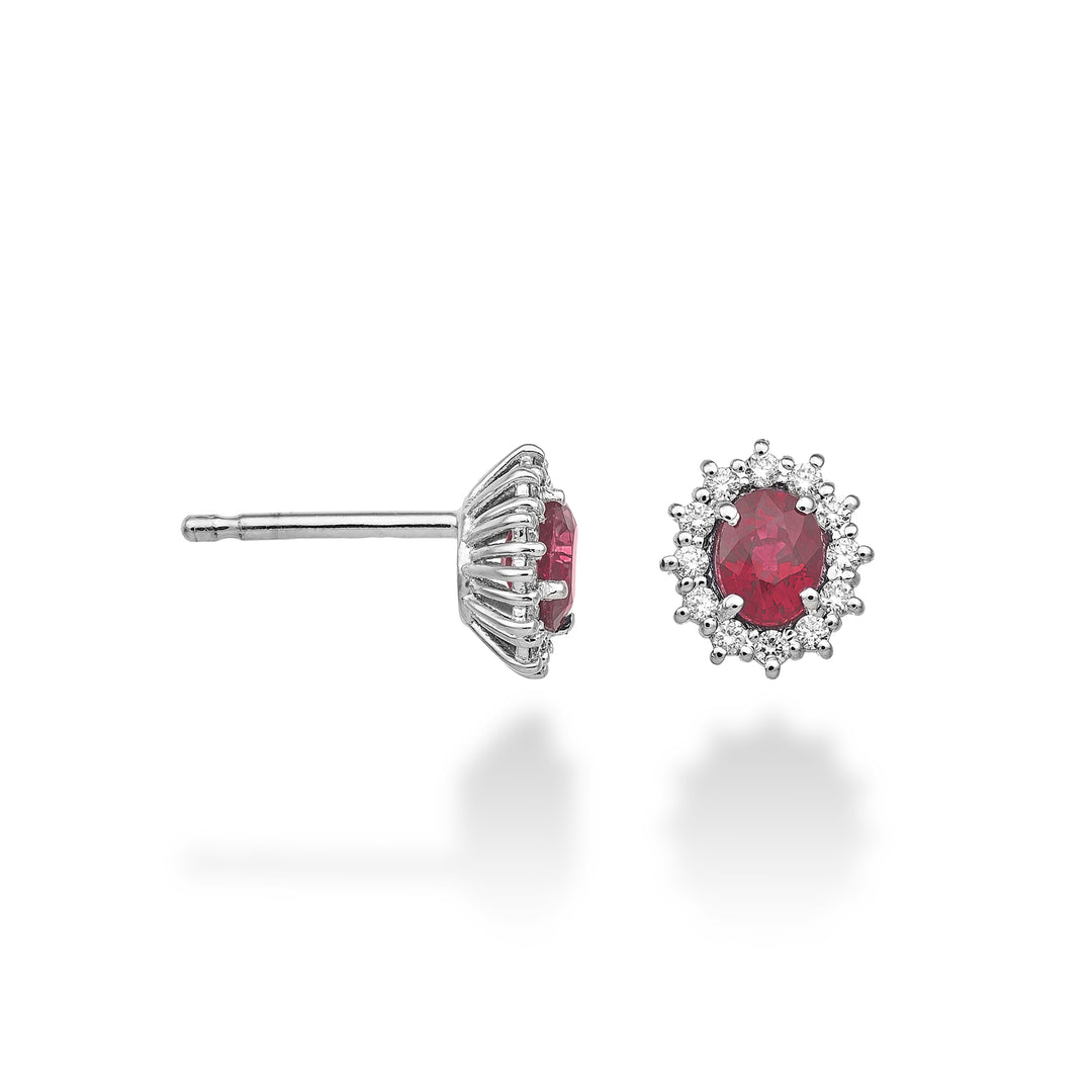 Mikiko or 18k rubino n. ovale 5x4 ct.0,80 diam. ct.0,20 MO5104O4RBN
