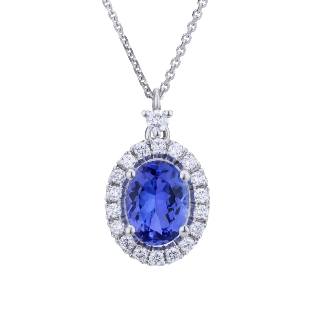 Collier tanzanite ovale Golay 7x5 et contour diamant PCL070DITZ3-24030110141