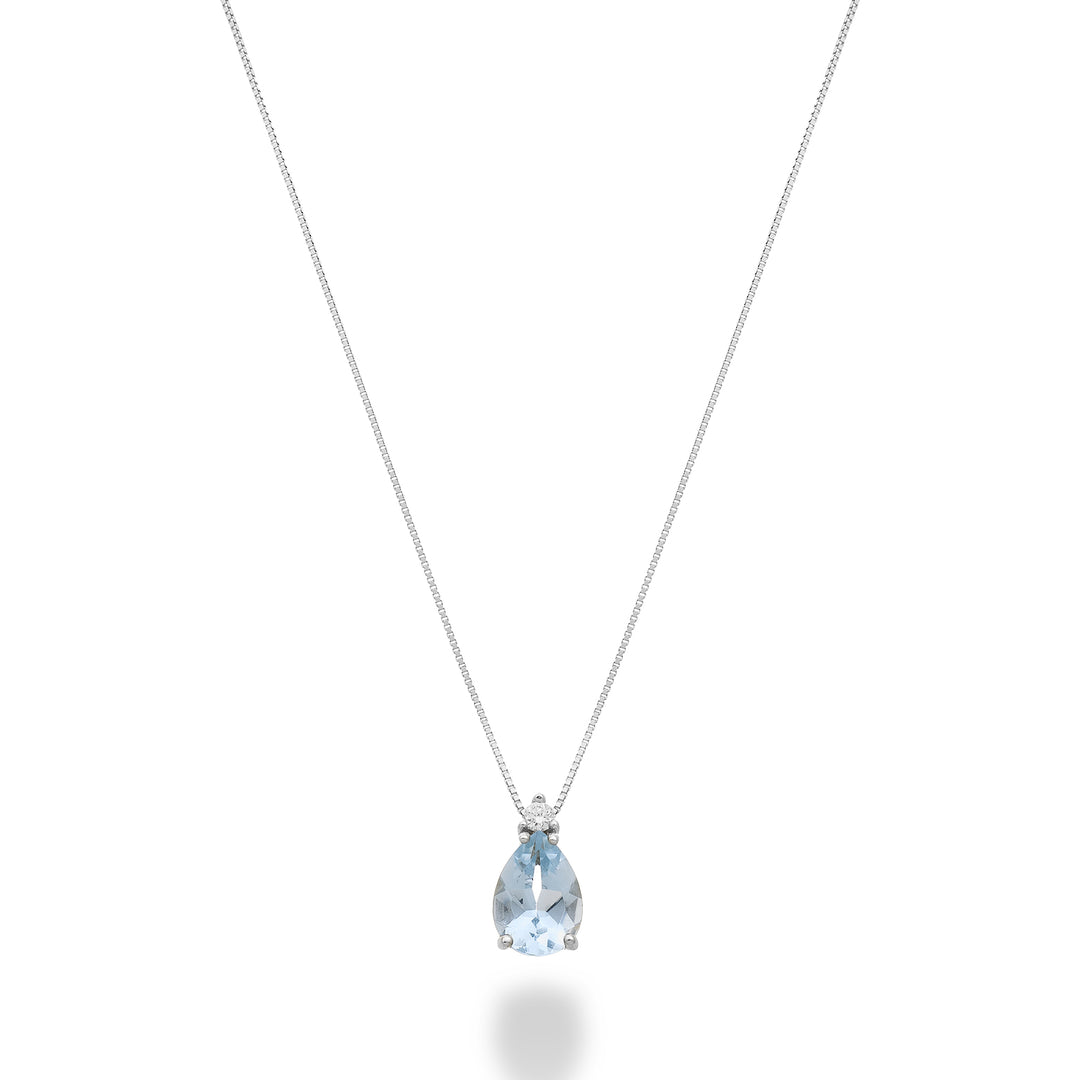 Mikiko cl 18k Aquamarin Tropfen 7x5 mit Diamant MD5190O4AM