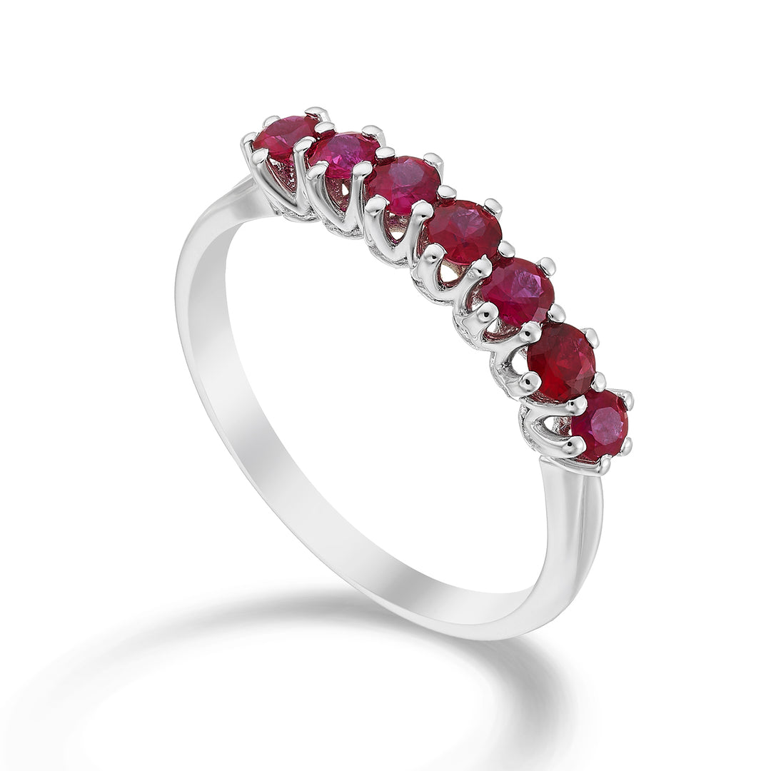 Bague riviera linéaire Golay 7 rubis total ct. 0,68 AR7L046RU056-23053110014