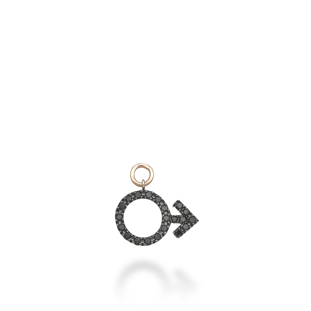 World Diamond Group charm simbolo uomo 18k ct.0,20 black oro rosa GCH216BKO3