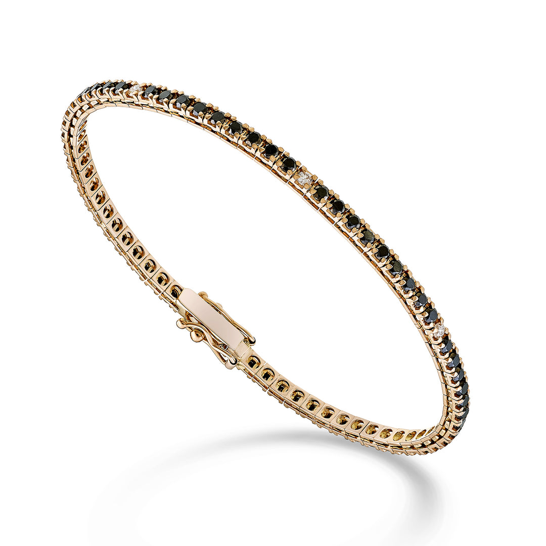 X-Diamond br tennis 18k black spinel 1.90 ct rose gold 17.5 cm lab. grown 0.16 ct - 80 settings LXDBTQ220SBKDIO3