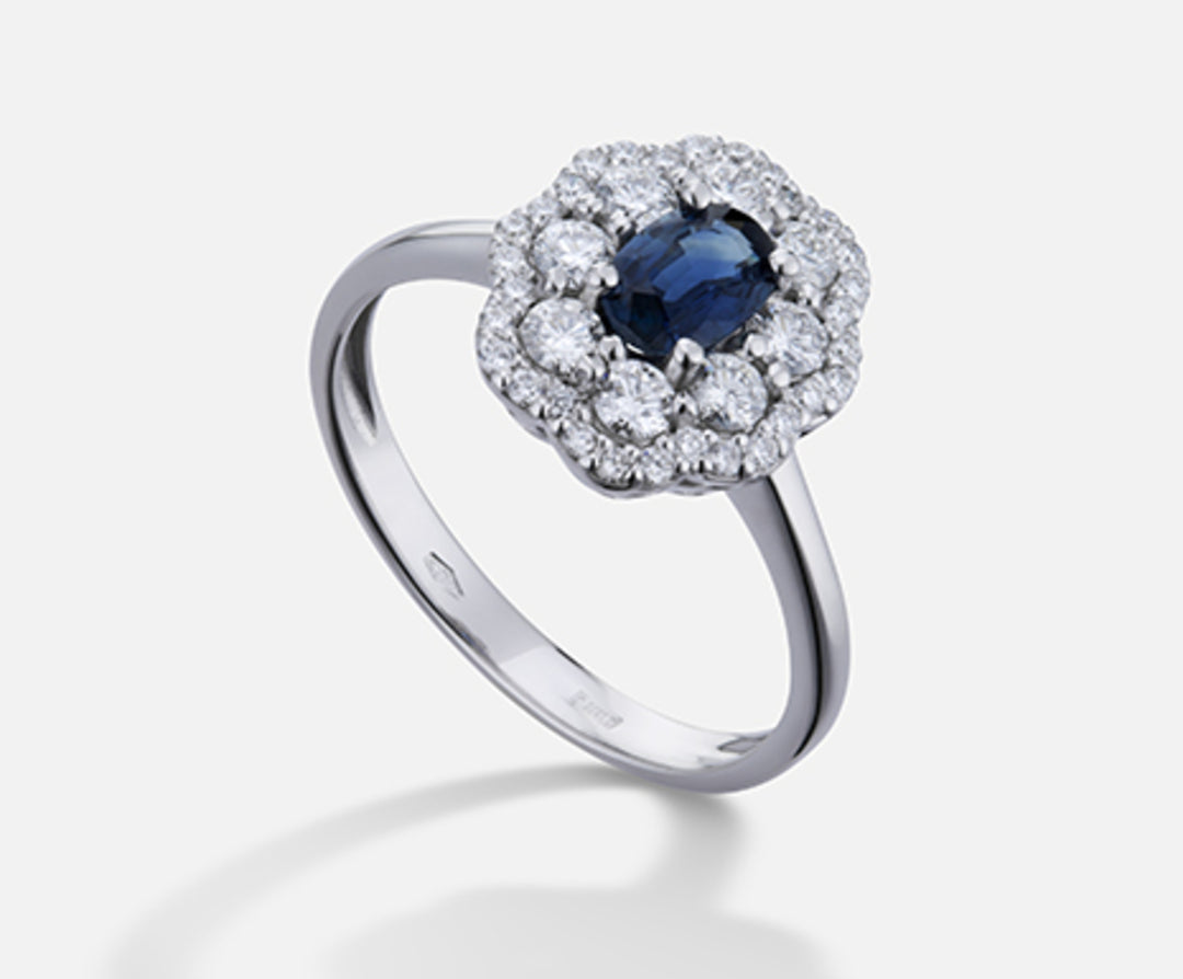 Nihama, ein 18-karätiger Saphir Nr. Oval 6x4 ct.0,57 Durchmesser ct.0,63 NA5114O4ZFN057