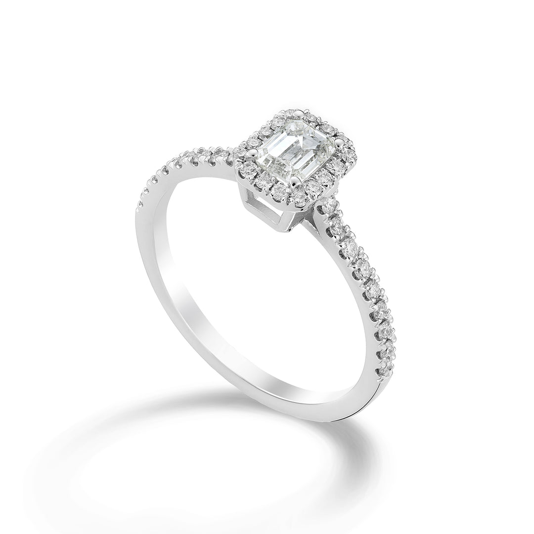 Bague diamant Golay oct 5x4 contour et tige encastrée ACLCEM001D40-22329110012