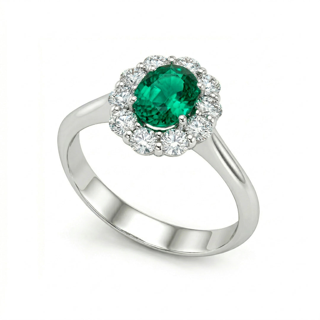 Golay oval emerald ring 7x5 and diamonds ACL045DISM-24241110042