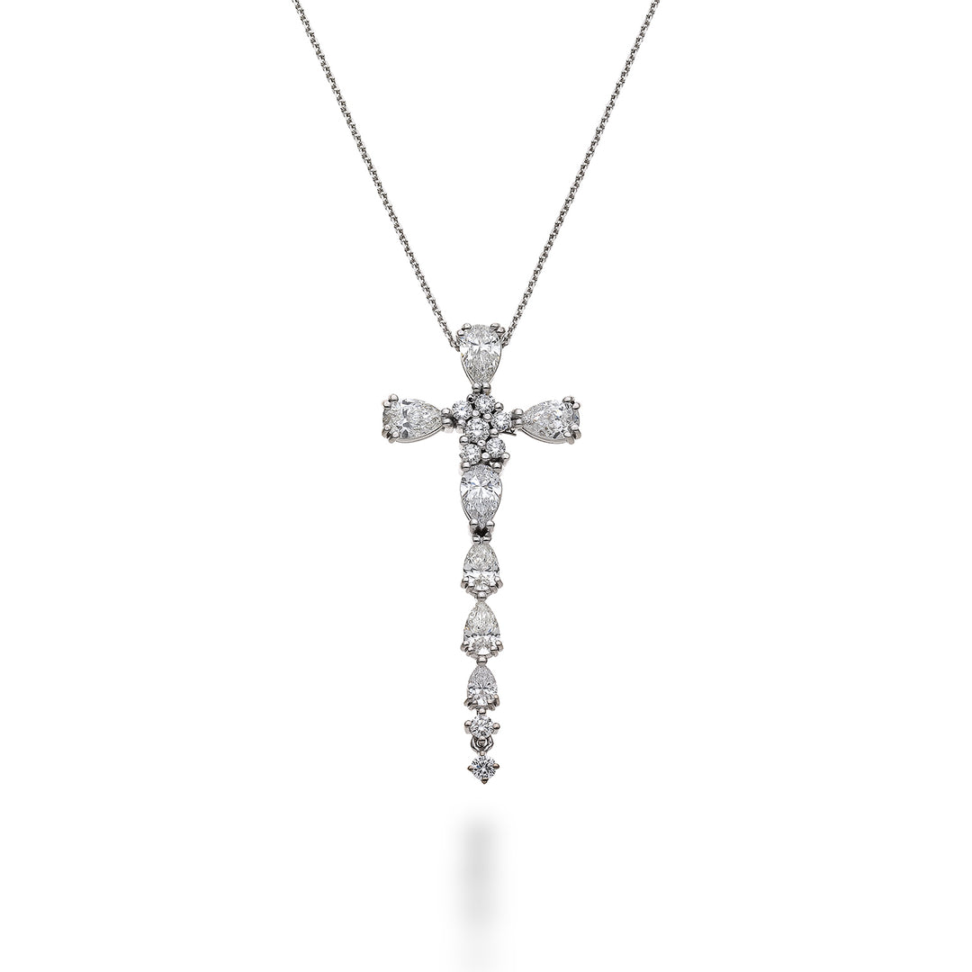 Pendentif croix Golay avec insert goutte et fourchette PCR030DI4-21356110007