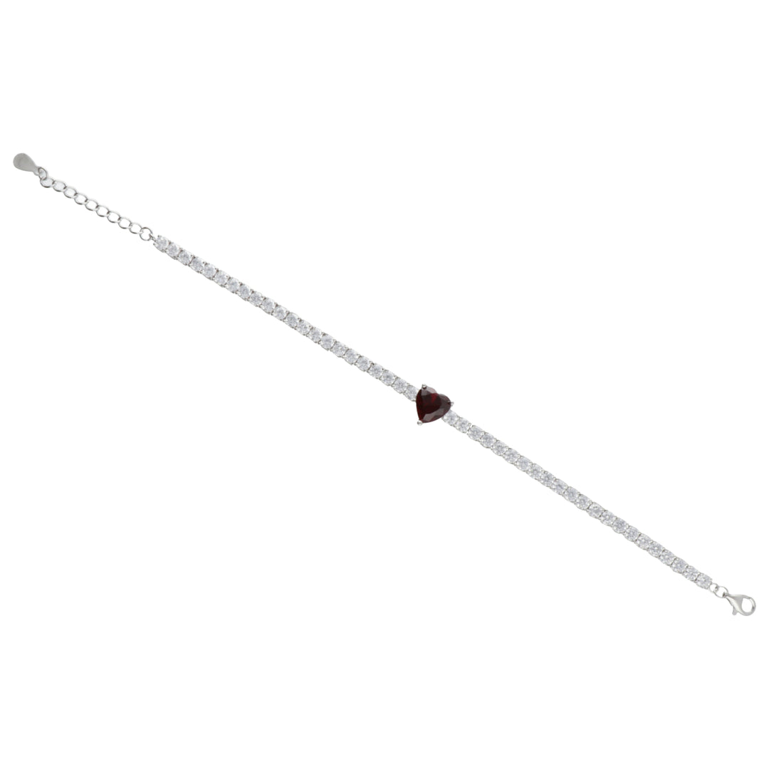 Nihama br ag925 Edelstein Swarovski weiß und rot NB7441A4RED00
