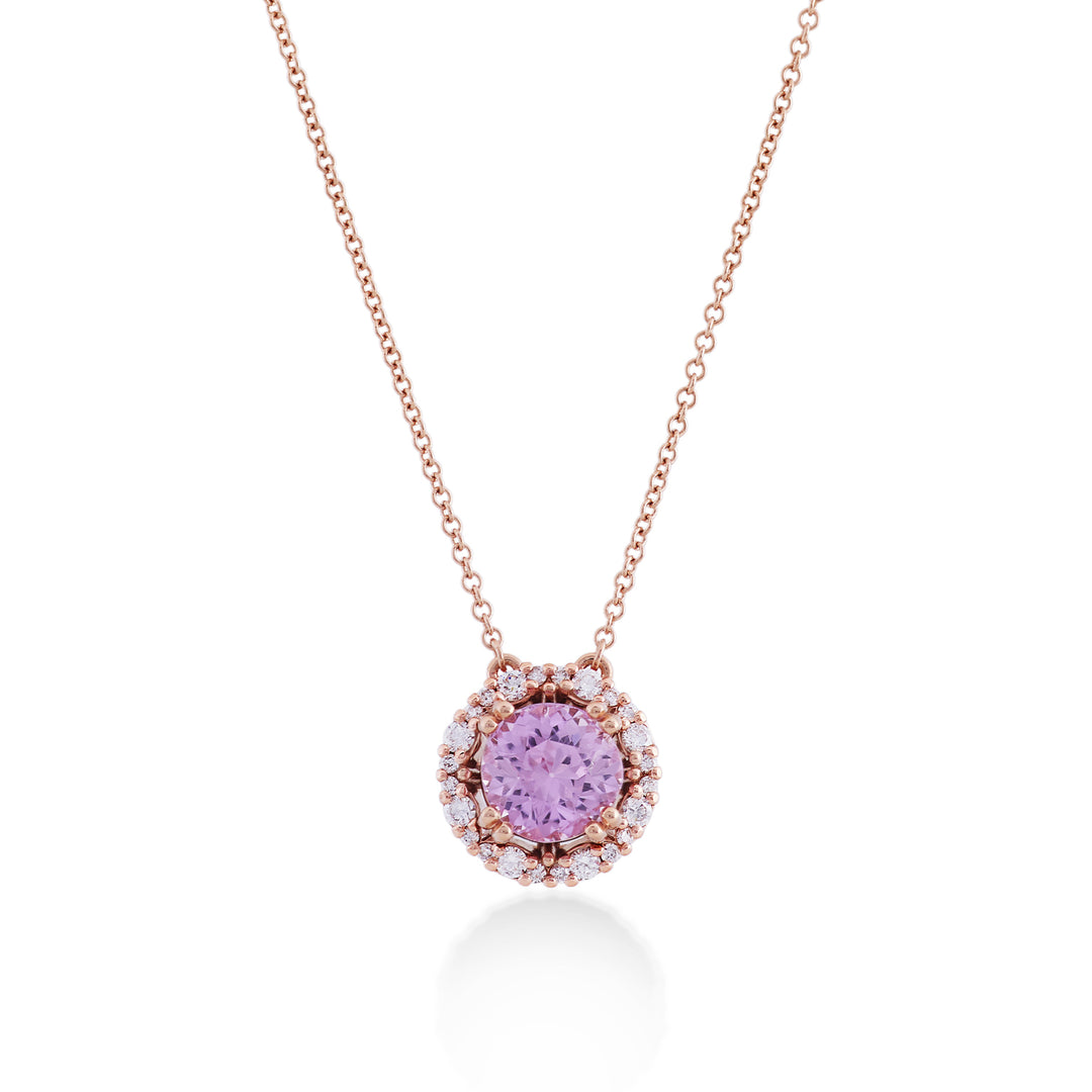 Mikiko cl 18k runder Kunzit 8mm ct.2,39 Durchm. 0,30 ct MDCLC087DIKZ1O3.239