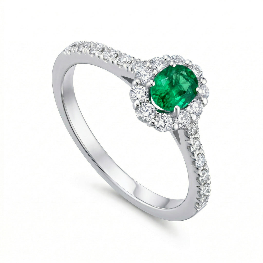 Golay oval emerald ring 6x4 contour and stem inc ACLC042DISM-25143110315