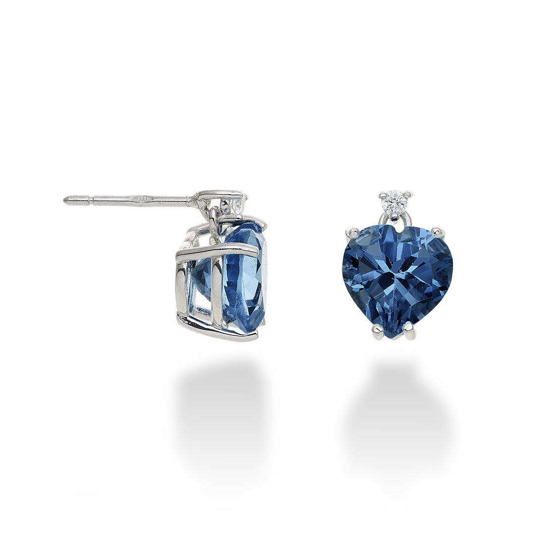 Nihama oder 18 Karat Londoner Blautopas Herz 8x8 ct.4,00 Durchm. ct.0,05 NOCL198DITPBL88O4