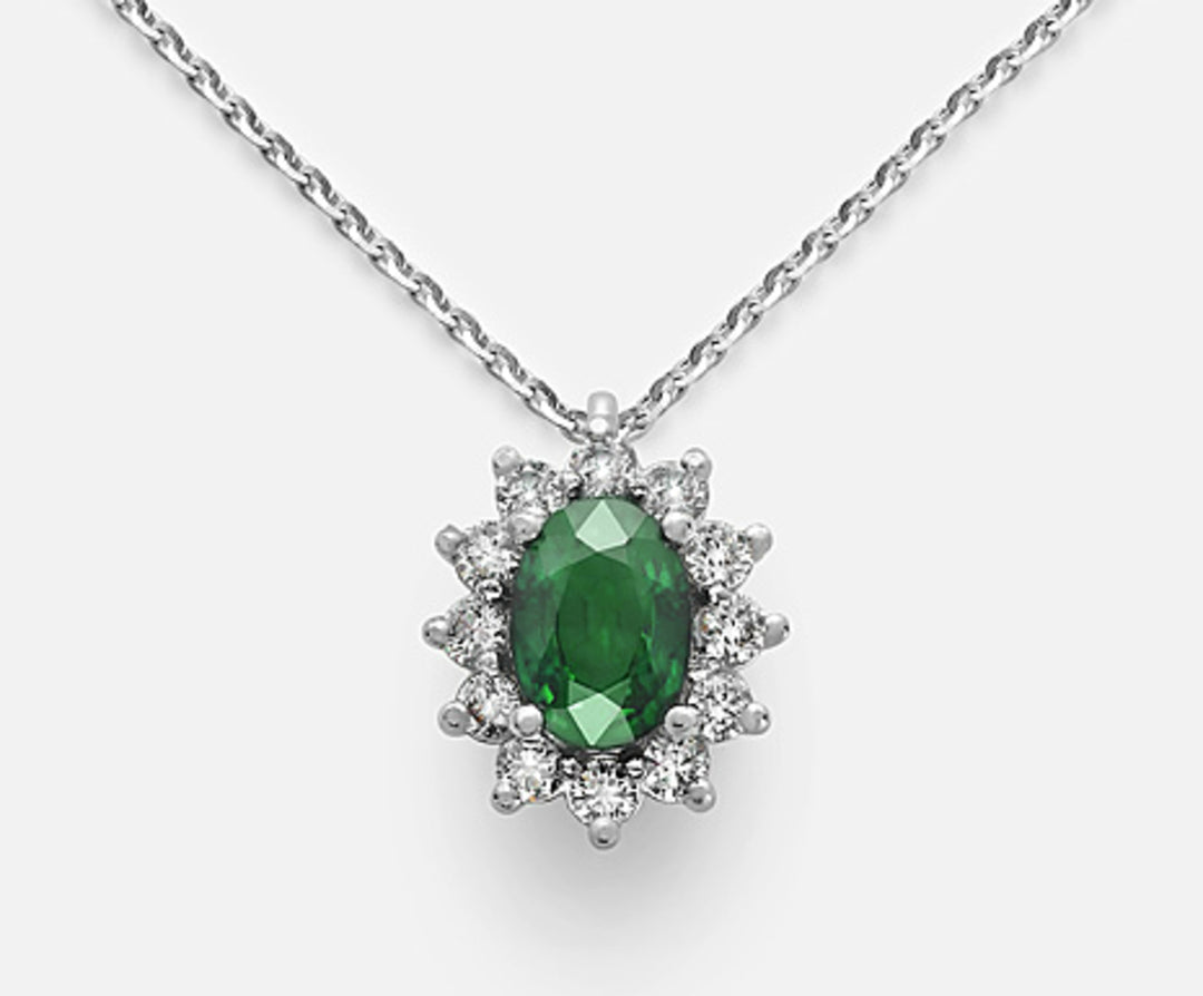 Nihama cl 18k oval emerald 7x5 ct.0,60 diam. 0.30 ct ND5048O4BE