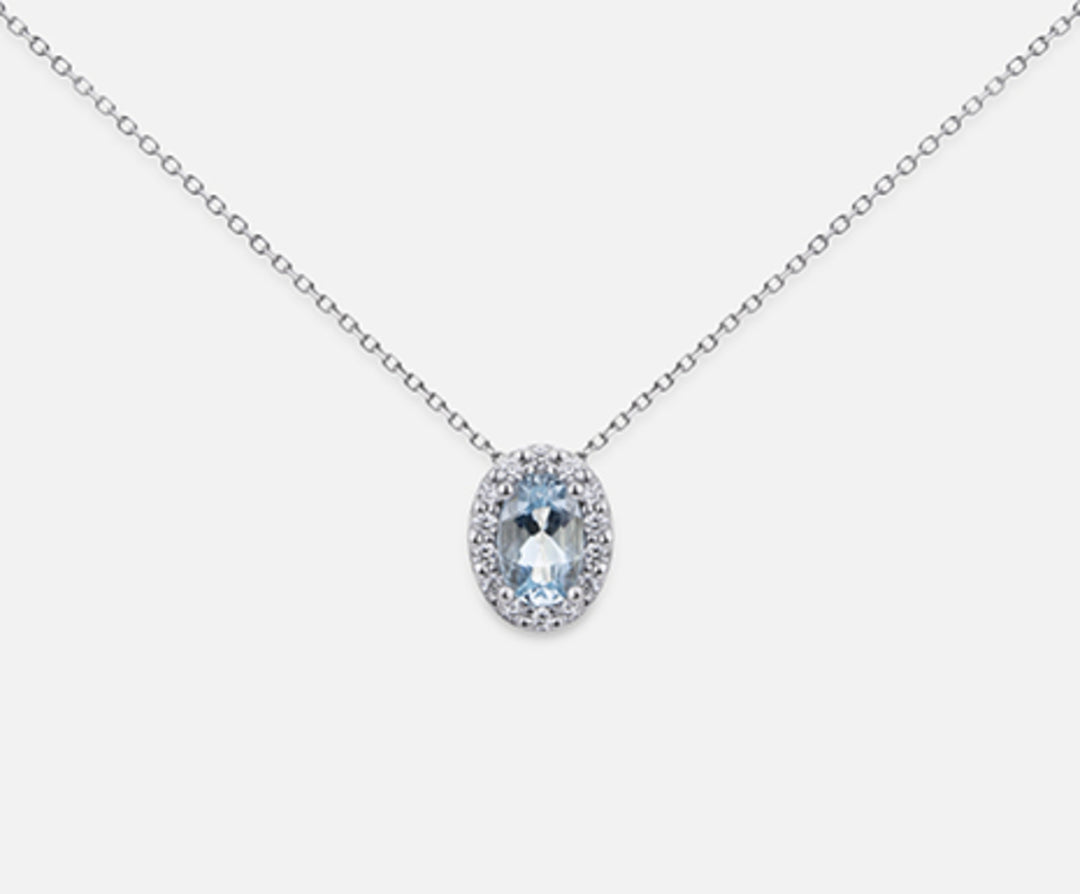 Nihama cl 18k acquamarina ovale 6x4 ct.0,30 dia ct.0,09 ND5059O4AM