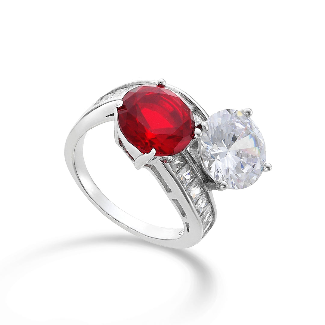 Mikiko un bijou ag925 swarovski blanc et rouge MA7191A4RED00