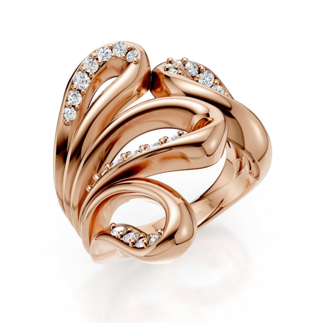 Golay-Designring mit Diamanten in Roségold AD621DR-25024110236