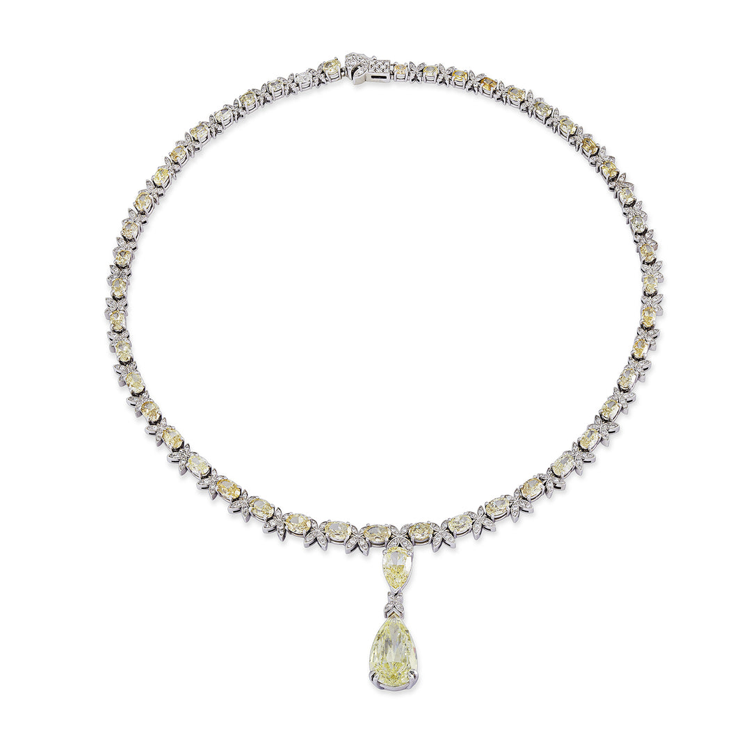 Collier diamant goutte ovale, blanc et fantaisie World Diamond Group GPU396DIFY-22046110008