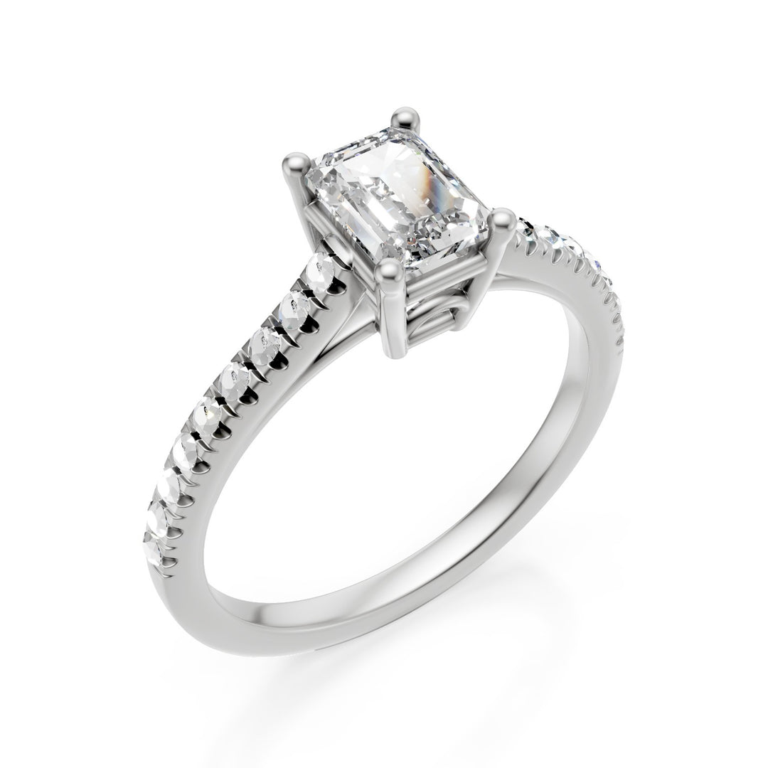 X-Diamond, un laboratoire solitaire octogonal de 18 carats g.d. ct. 0,66-cent. 0,50, tige 0,16 LXD00AN021O4BI066