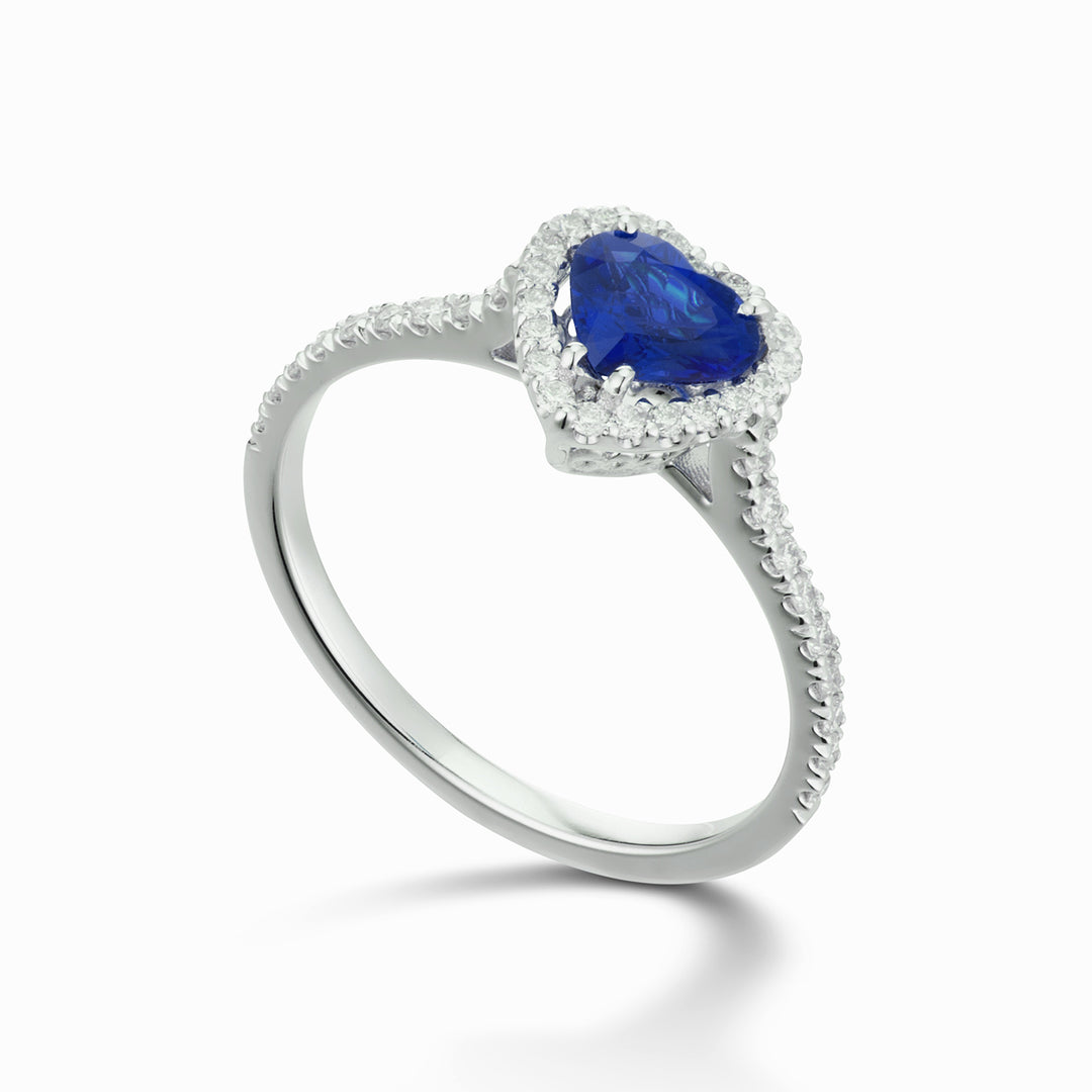 Bague Golay avec contour coeur zaff bleu 5x6 ACT011DIZB1-22048110022