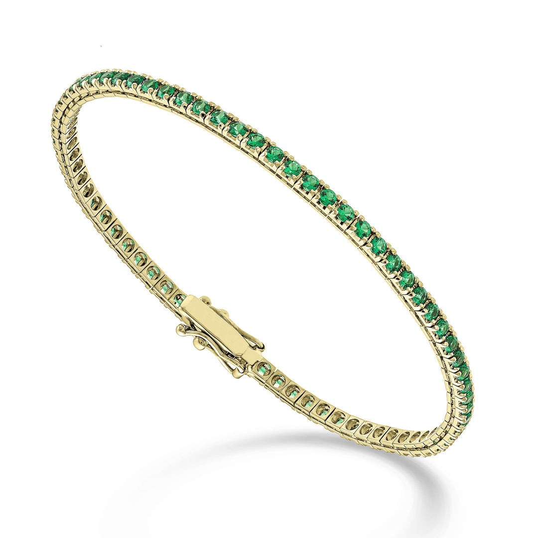 Nihama Br Tennis 18 Karat Smaragde 2,53 ct, 17,5 cm Gelbgold – 70 Fassungen NBTQ250SMRO1