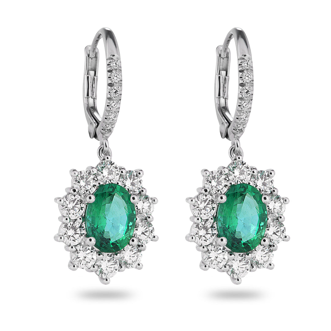 Golay earrings with 8x6 emeralds with hook OCLC102DISM86M-26063110074