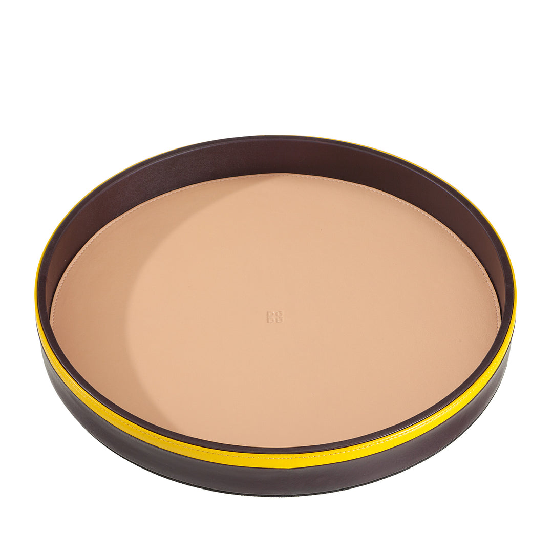 DUDU 32 cm plateau de service rond en cuir multicolore rangement de bureau à domicile Design raffiné