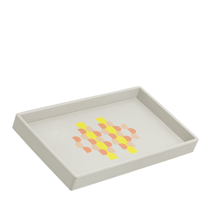 DUDU Plateau de Rangement en Bois Recouvert de Cuir Véritable, Plateau Décoratif pour la Maison, 27 x 15 cm, Accessoire de Design pour la Maison
