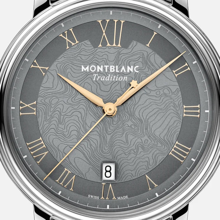 Montblanc Tradisjon Automatisk dato 40 mm klokke automatisk grå stål 132433