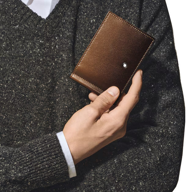 Montblanc 6-Pocket-Geldbörse mit Geldscheinklammer Meisterstück Gradient braun 220316