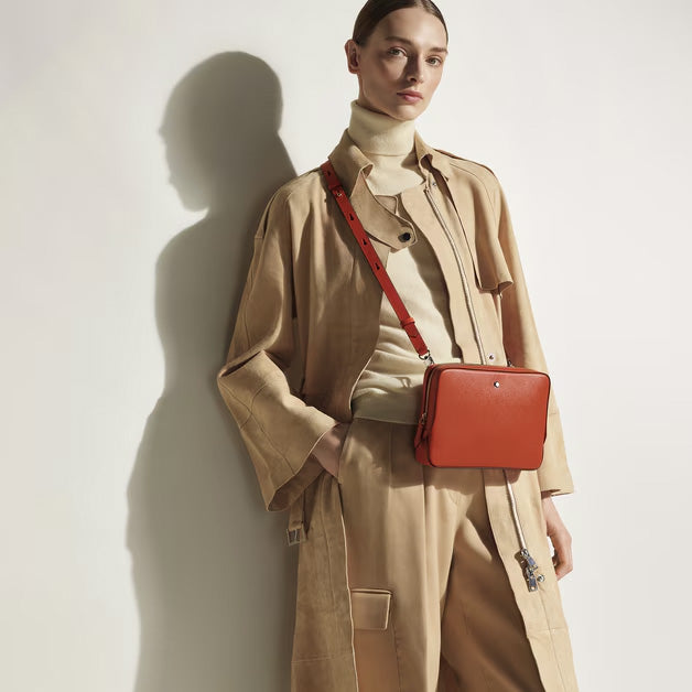 Montblanc small tangerine Sartorial leather shoulder bag 221576