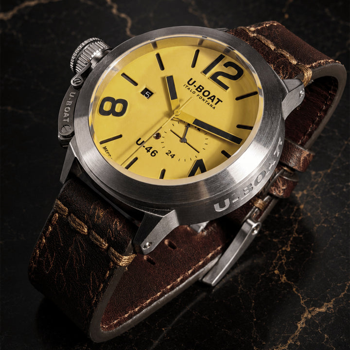 Montre U-BOAT Classic U-46 46mm beige automatique acier 4647