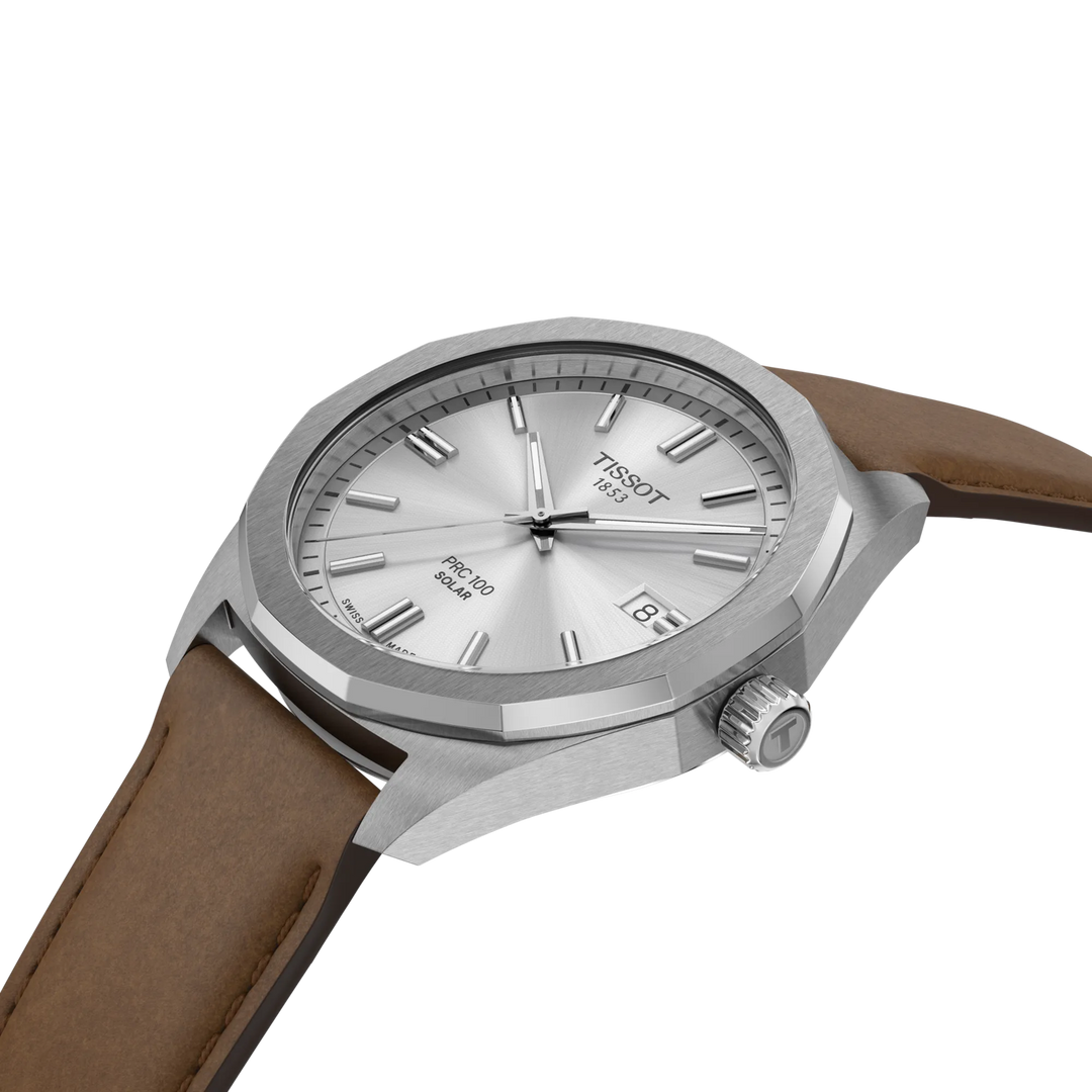 Tissot Uhr PRC 100 Solar 39 mm Silber Quarzstahl T151.422.16.031.00