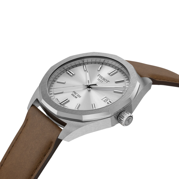 Tissot Uhr PRC 100 Solar 39 mm Silber Quarzstahl T151.422.16.031.00