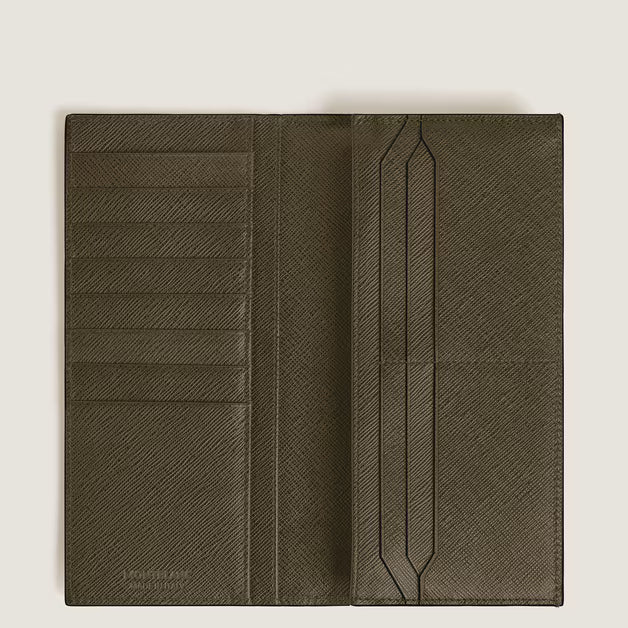 Montblanc lange Brieftasche 14 Taschen Sartorial Leder Khaki 221364
