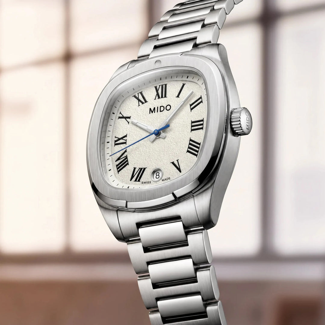 Montre Mido Multifort TV 28mm acier quartz ivoire M049.110.11.263.00