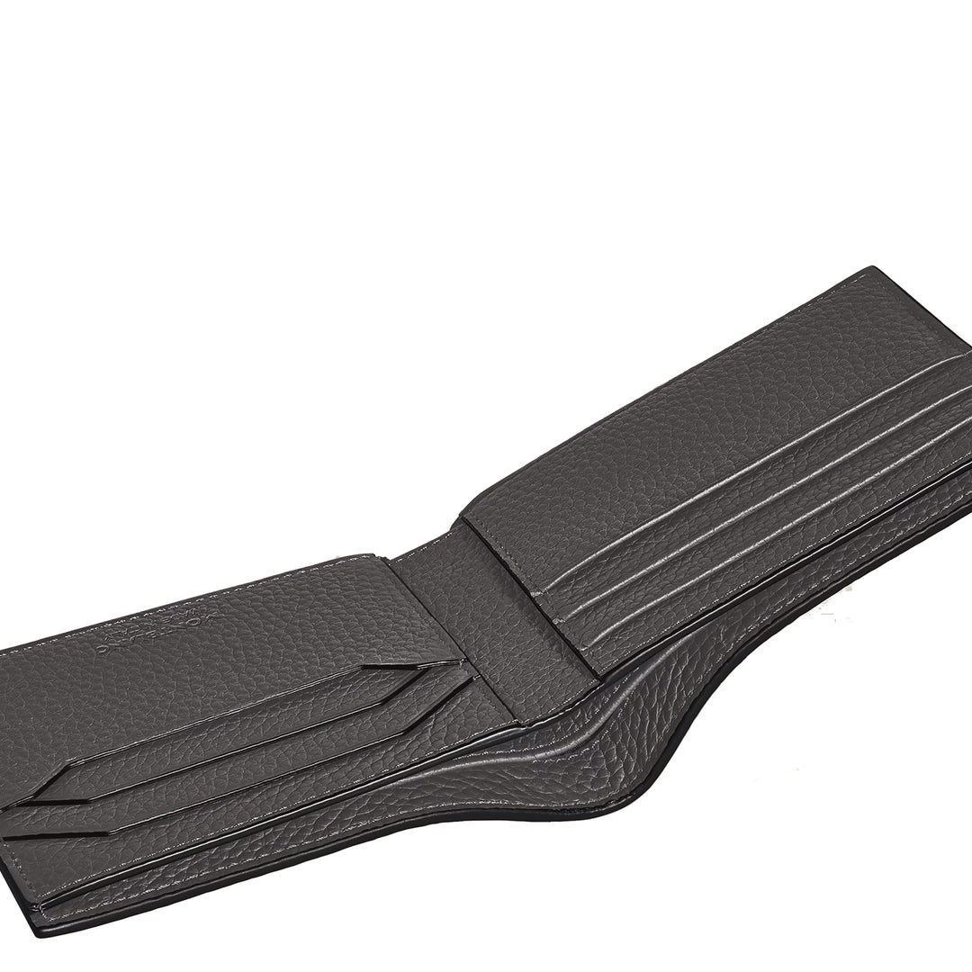 Portefeuille Montblanc 6 poches en cuir grainé fer forgé 223013