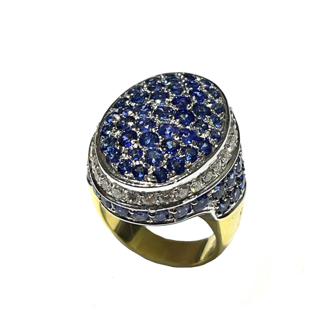 Guld ring Guld ring 18kt diamanter Sapphires 0056AG