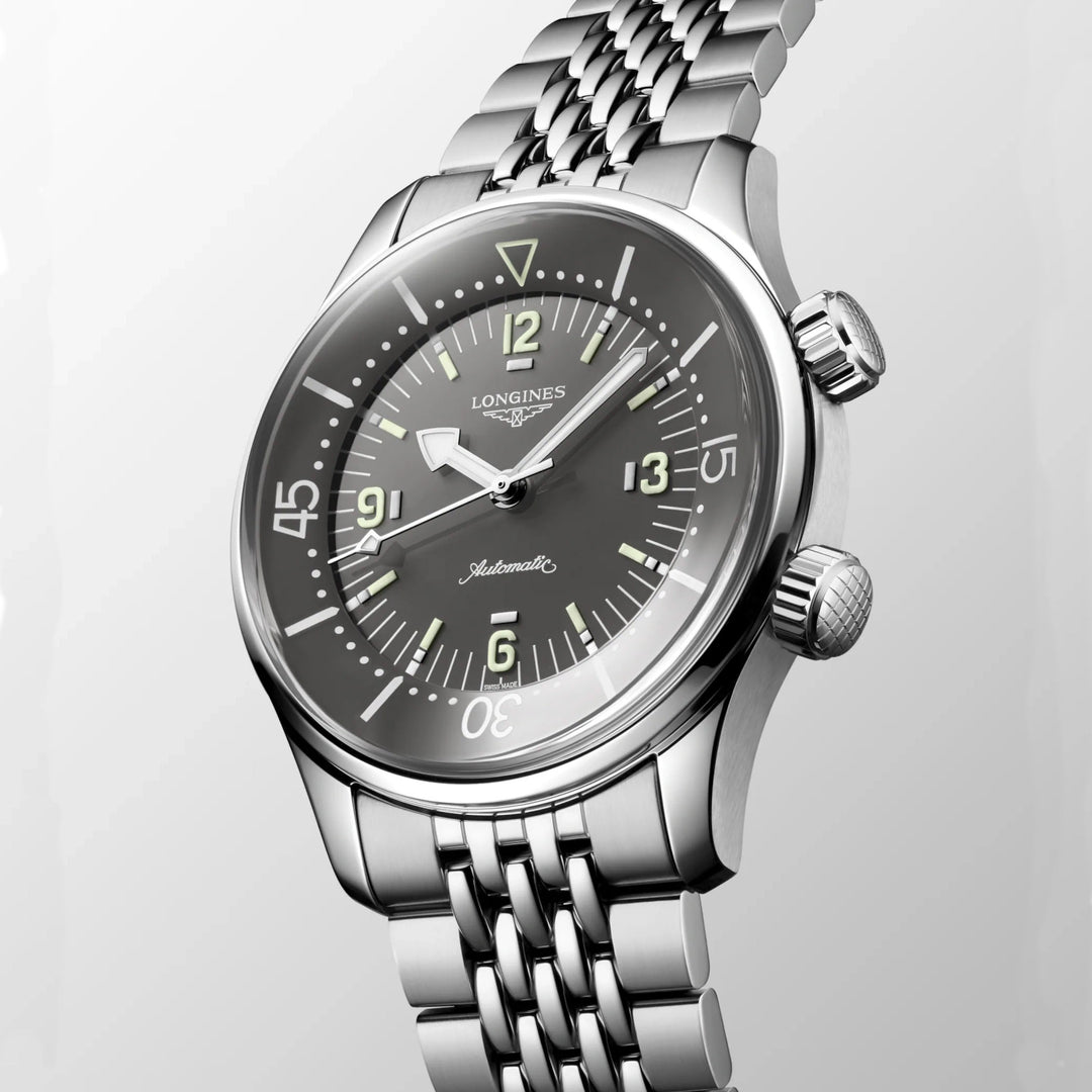 Lonines Legend Div 39 mm Clag Automatyczna szara stalowa stal L3.764.4.99.6