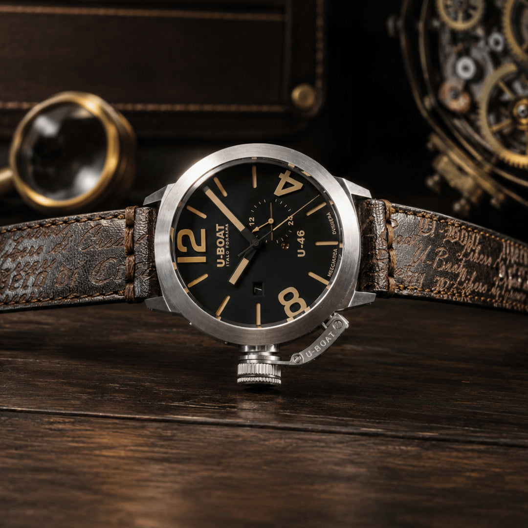 Montre U-BOAT Classic U-46 46mm acier automatique noir 4646