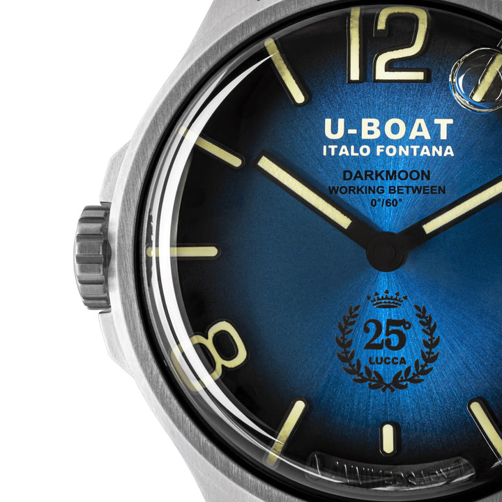 Montre U-BOAT Darkmoon 25° Edition Limitée SS Blue Soleil 46mm acier quartz bleu 2029