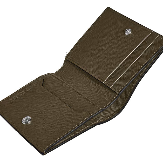 Montblanc mini portefeuille 4 poches Sartorial cuir kaki 221508