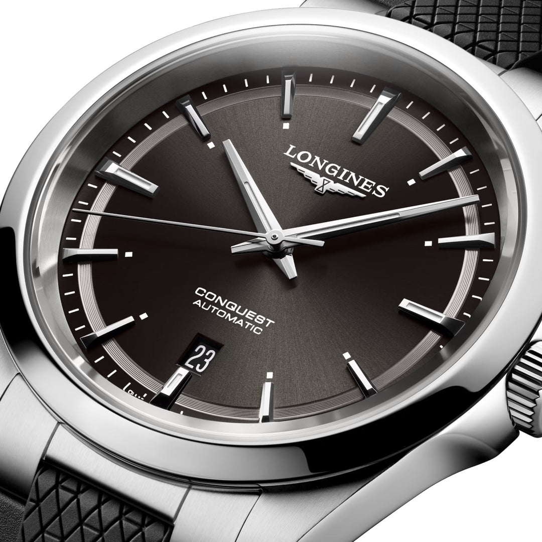 Montre Longines Conquest 41 mm en acier automatique noir L3.830.4.52.9