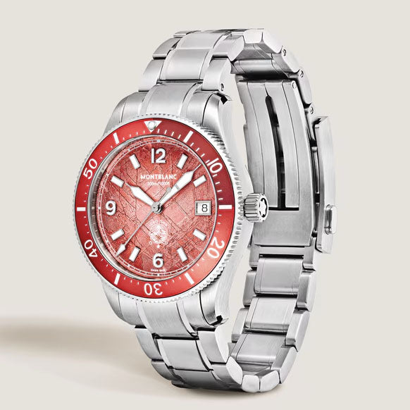 Montblanc orologio Iced Sea Automatic Date 0 Oxygen 38mm rosso automatico acciaio Edizione Limitata 300 pezzi 135762
