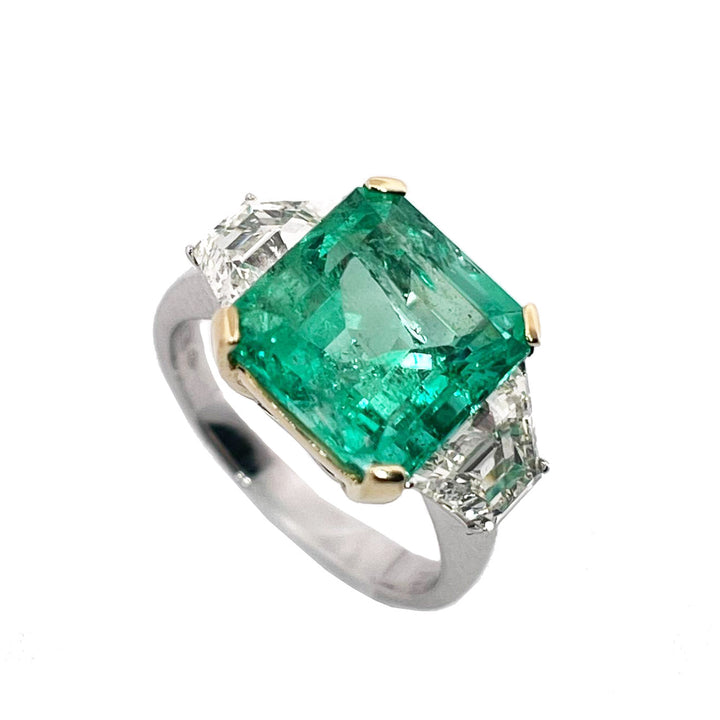 ZYDO Złoty Pierścień White 18KT Emerald Diamond 0002ag