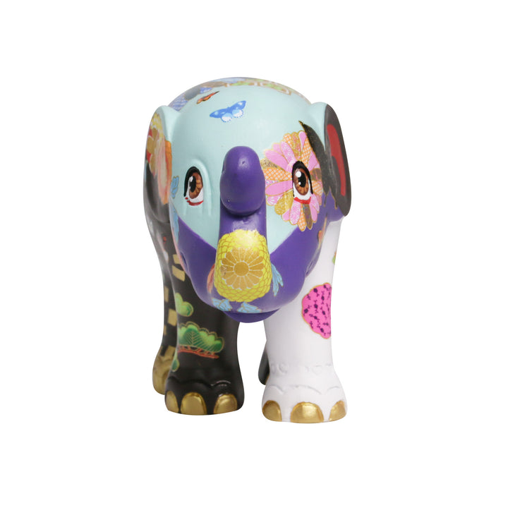 Elephant Parade elefante Happy Kiku 15cm Limited Edition Di Chris Chun UK National Tour 2013 HAPPY KIKU 15