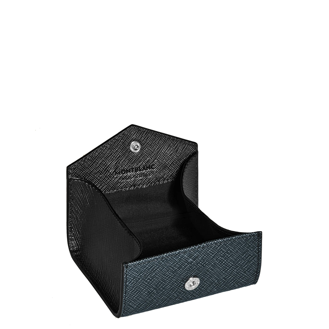 Montblanc Sartorial blaue Tweed-Geldbörse 220348