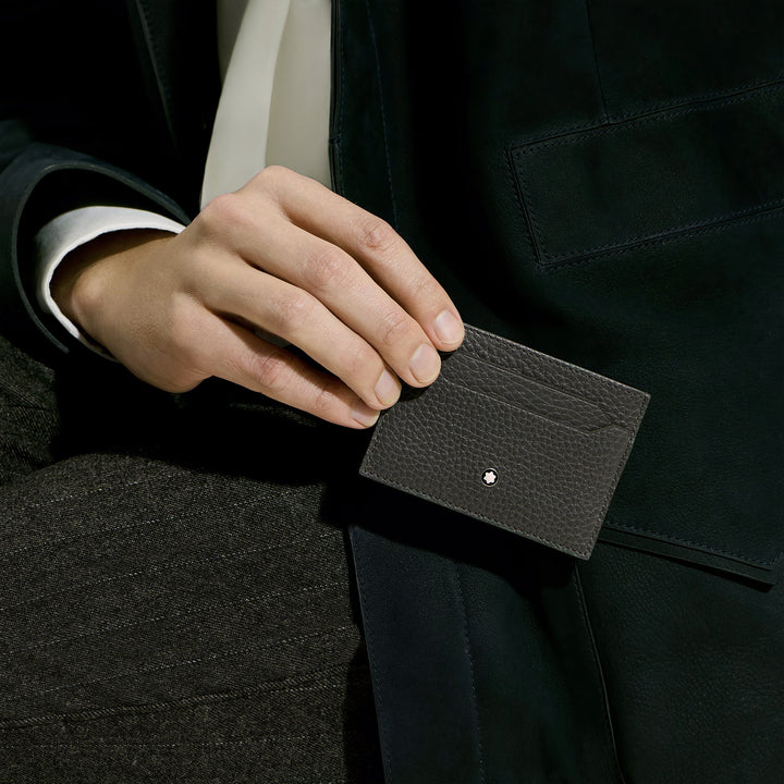 Montblanc 5-Pocket-Kartenetui aus genarbtem Leder, geschmiedetes Eisen 223031