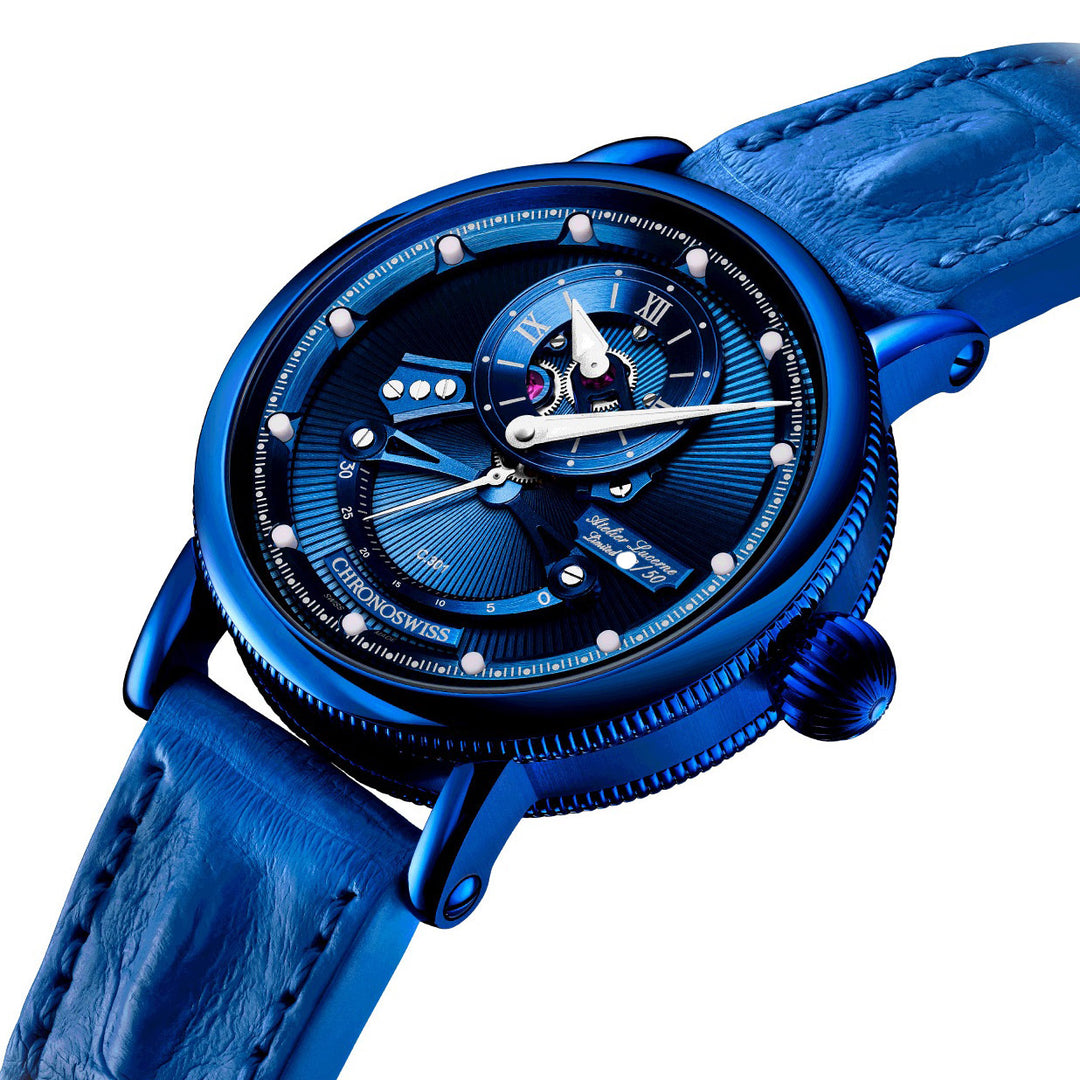 Chronoswiss Open Gear Resec Electric Blue Limited Edition 50pezzi 44 mm niebieskie automatyczne wykończenie