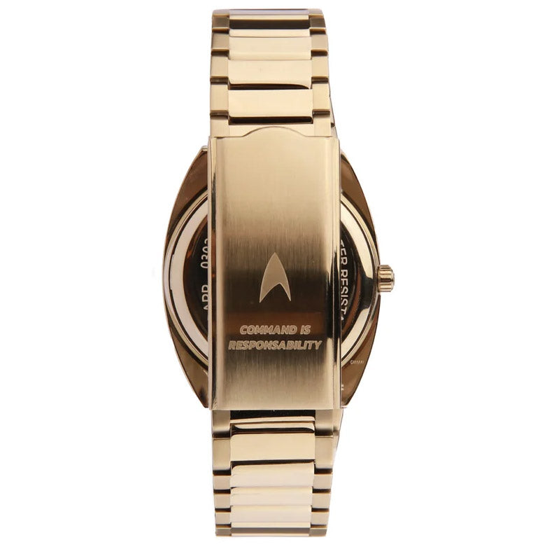 Lorenz STAR TREK Command watch 40x36 mm green quartz steel gold PVD finish 030287KK