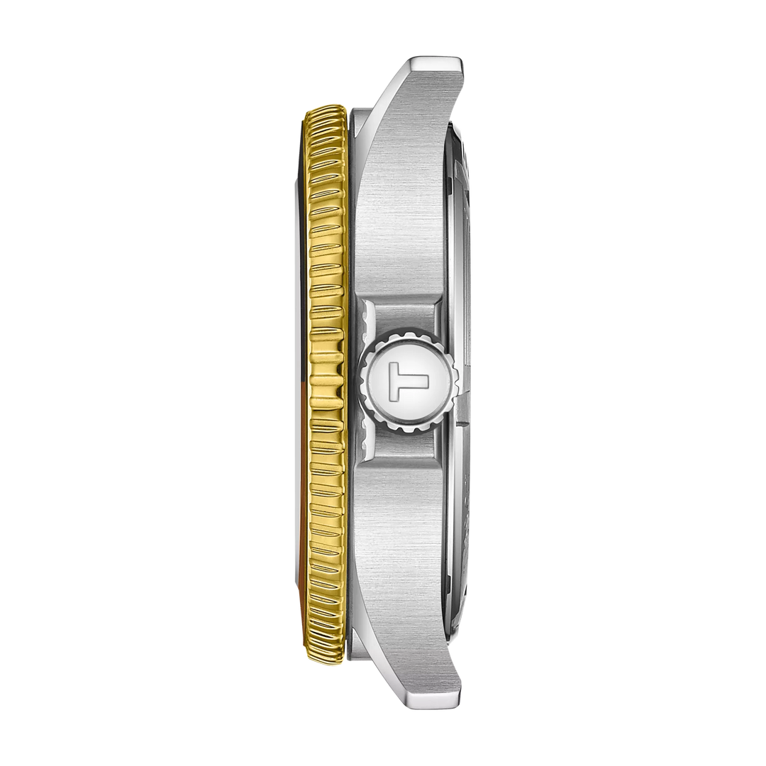 Tissot SEASTAR 1000 GMT Titta på 40mm svart kvartsstål Finish PVD Gold Gold T120.852.22.051.00