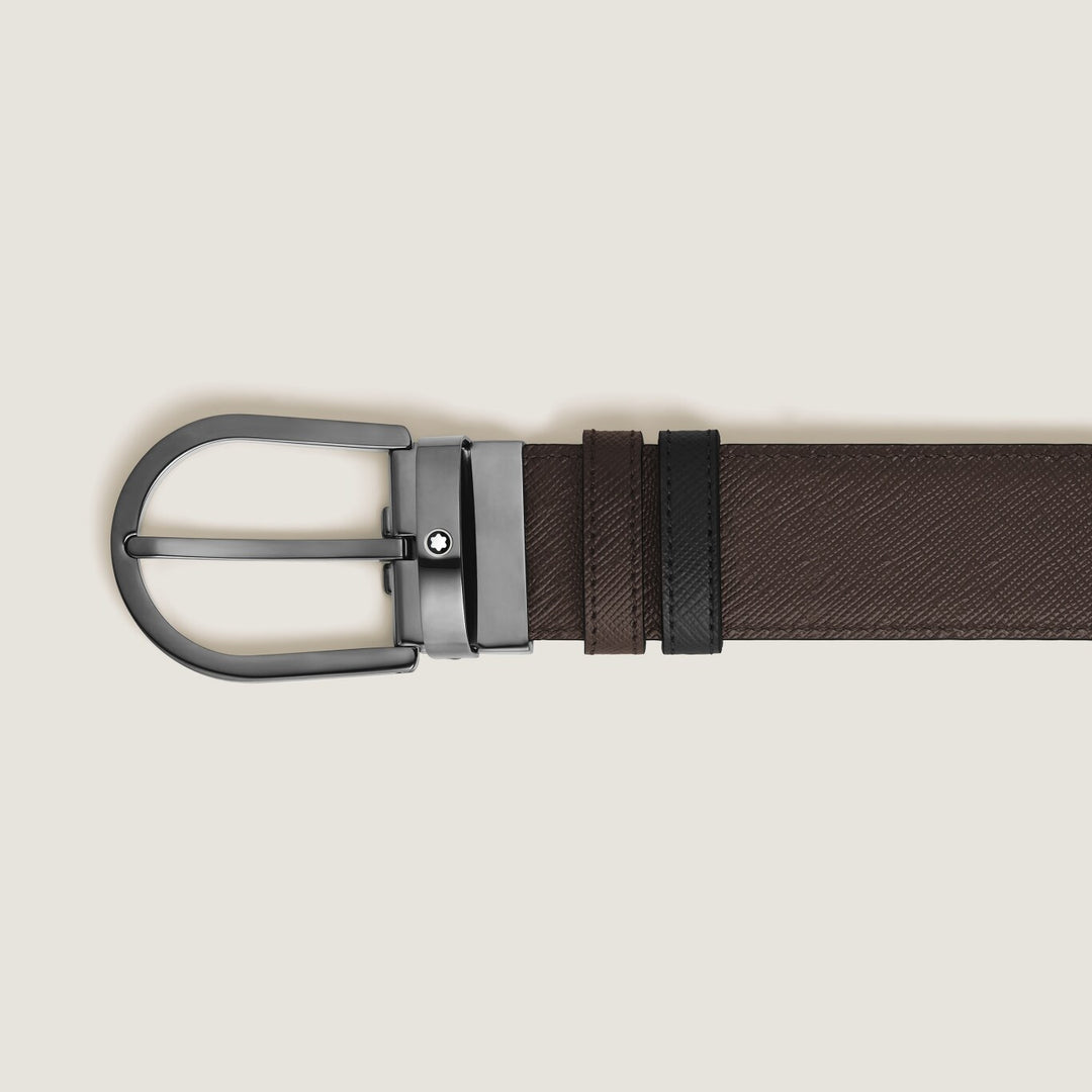 Ceinture réversible Montblanc en cuir Sartorial noir/marron 35 mm 222357