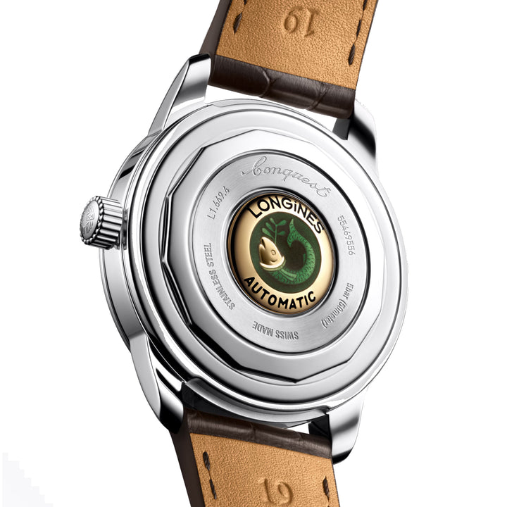 Montre automatique Longines Heritage 38 mm en acier marron L1.649.4.62.2